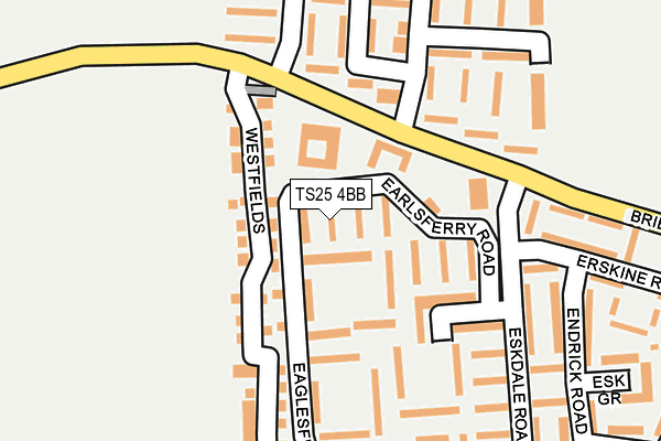 TS25 4BB map - OS OpenMap – Local (Ordnance Survey)