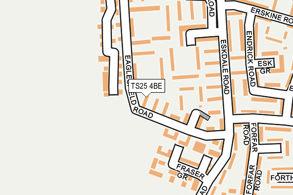 TS25 4BE map - OS OpenMap – Local (Ordnance Survey)