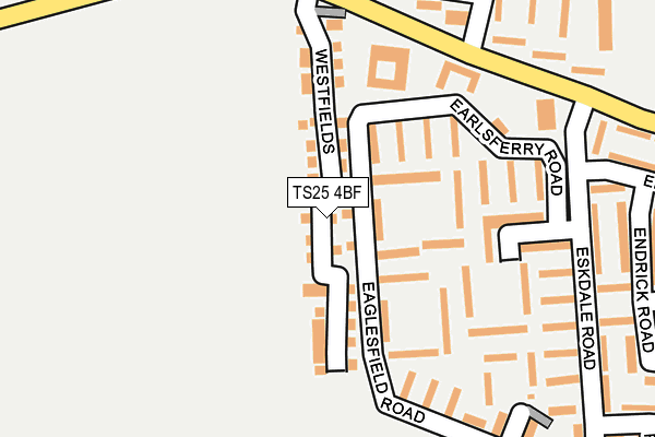 TS25 4BF map - OS OpenMap – Local (Ordnance Survey)