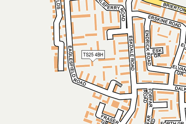 TS25 4BH map - OS OpenMap – Local (Ordnance Survey)