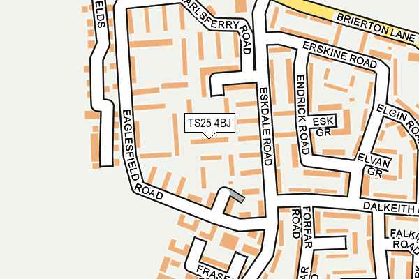 TS25 4BJ map - OS OpenMap – Local (Ordnance Survey)