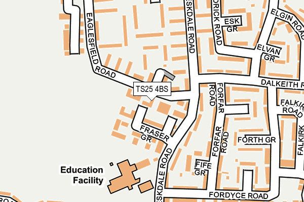 TS25 4BS map - OS OpenMap – Local (Ordnance Survey)