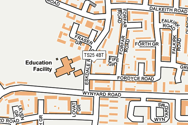 TS25 4BT map - OS OpenMap – Local (Ordnance Survey)
