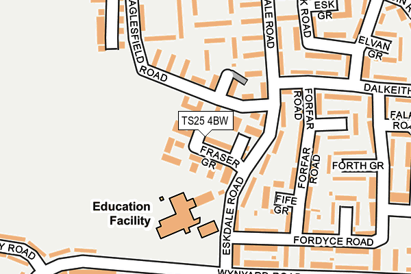 TS25 4BW map - OS OpenMap – Local (Ordnance Survey)