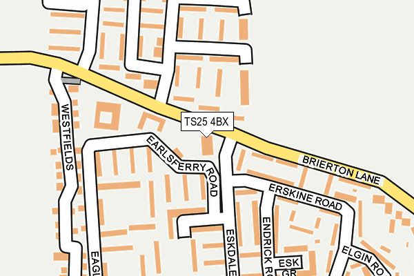 TS25 4BX map - OS OpenMap – Local (Ordnance Survey)