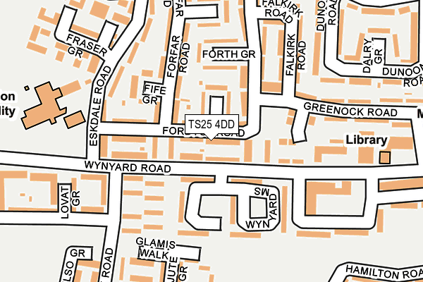 TS25 4DD map - OS OpenMap – Local (Ordnance Survey)