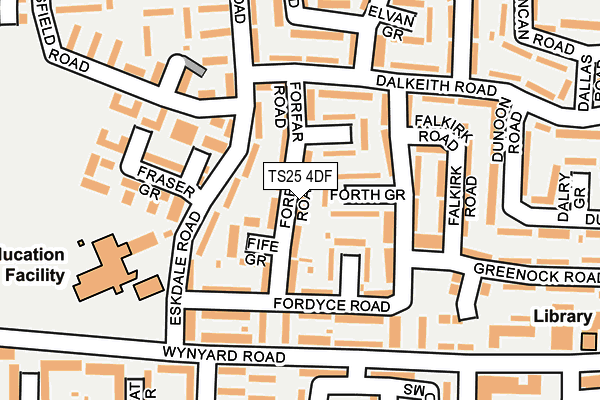TS25 4DF map - OS OpenMap – Local (Ordnance Survey)