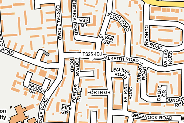 TS25 4DJ map - OS OpenMap – Local (Ordnance Survey)