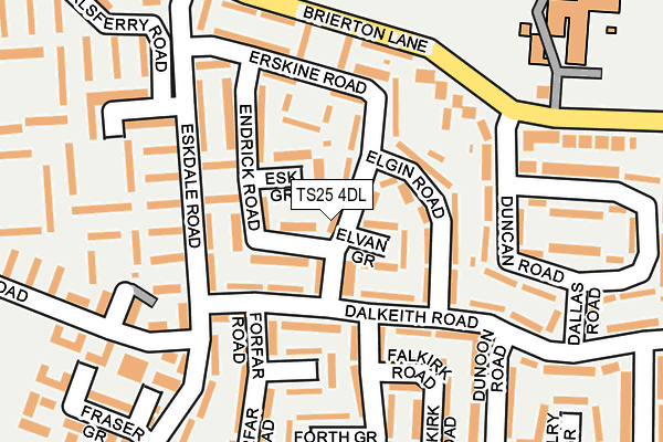 TS25 4DL map - OS OpenMap – Local (Ordnance Survey)