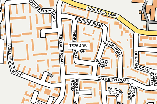 TS25 4DW map - OS OpenMap – Local (Ordnance Survey)