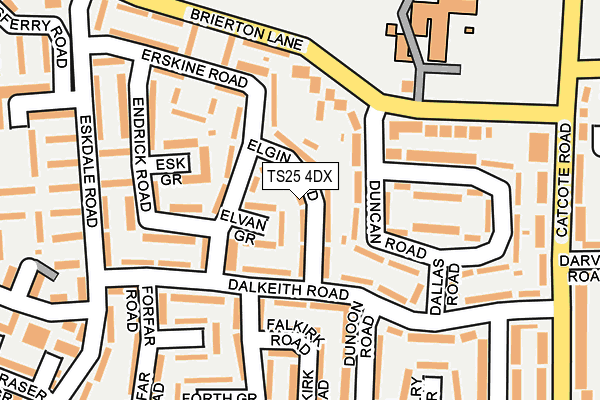 TS25 4DX map - OS OpenMap – Local (Ordnance Survey)