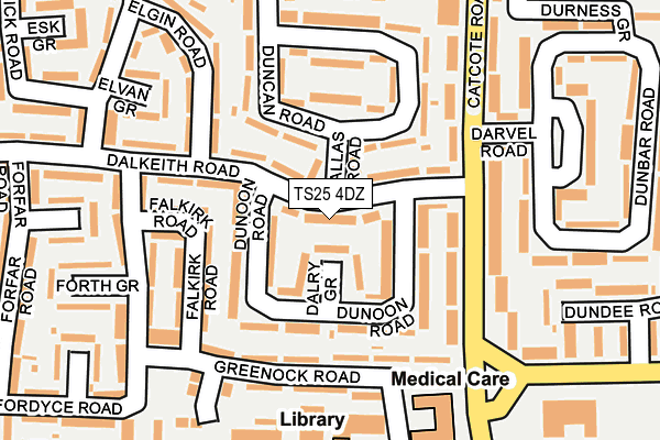 TS25 4DZ map - OS OpenMap – Local (Ordnance Survey)
