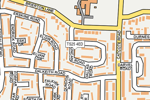 TS25 4ED map - OS OpenMap – Local (Ordnance Survey)