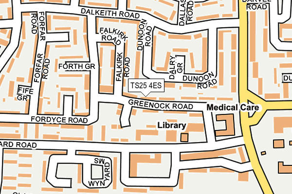 TS25 4ES map - OS OpenMap – Local (Ordnance Survey)