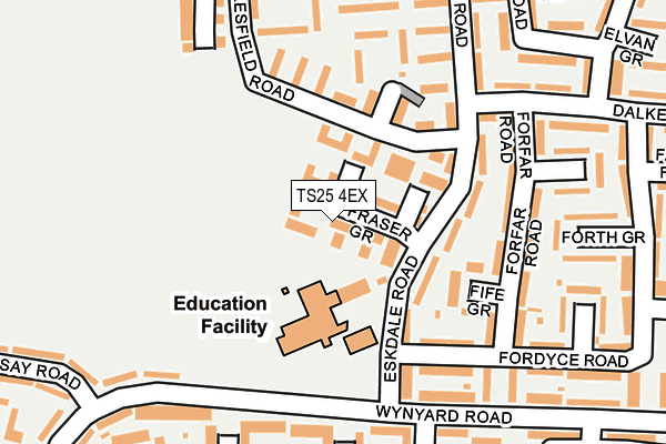 TS25 4EX map - OS OpenMap – Local (Ordnance Survey)