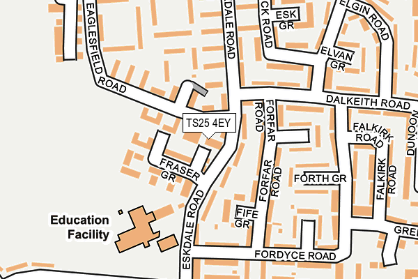TS25 4EY map - OS OpenMap – Local (Ordnance Survey)