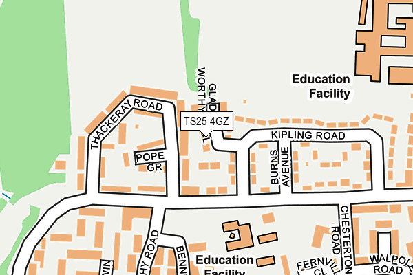 TS25 4GZ map - OS OpenMap – Local (Ordnance Survey)