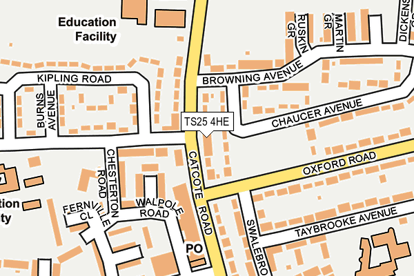 TS25 4HE map - OS OpenMap – Local (Ordnance Survey)