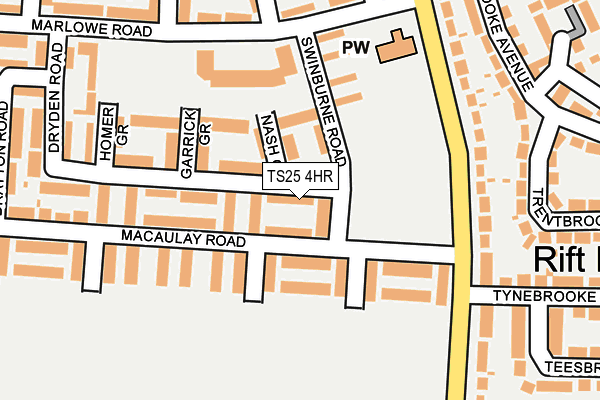 TS25 4HR map - OS OpenMap – Local (Ordnance Survey)