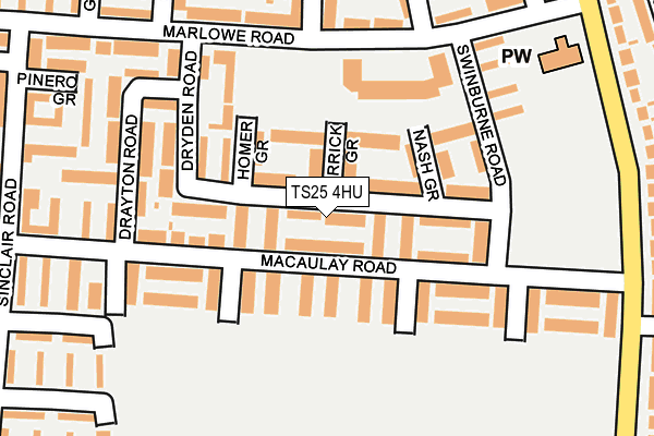 TS25 4HU map - OS OpenMap – Local (Ordnance Survey)