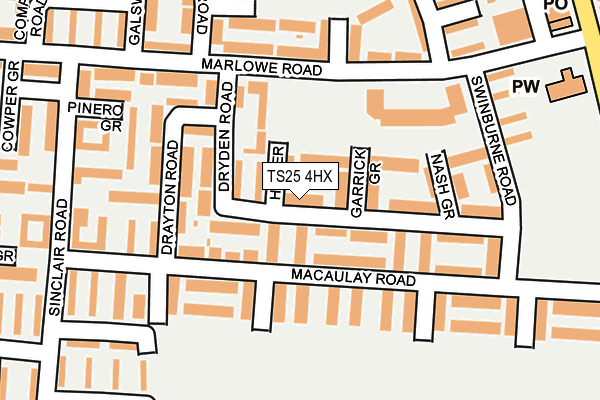 TS25 4HX map - OS OpenMap – Local (Ordnance Survey)