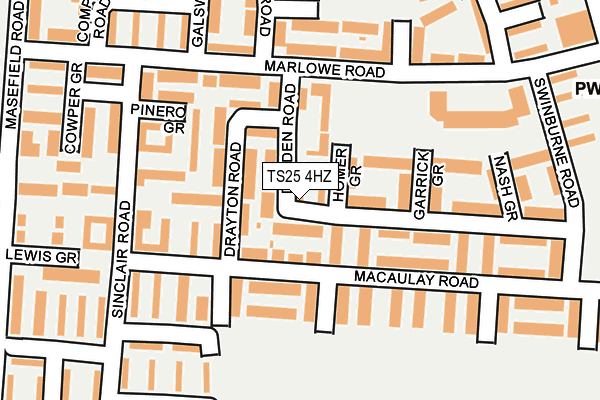 TS25 4HZ map - OS OpenMap – Local (Ordnance Survey)