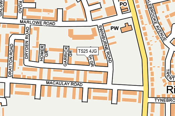 TS25 4JG map - OS OpenMap – Local (Ordnance Survey)