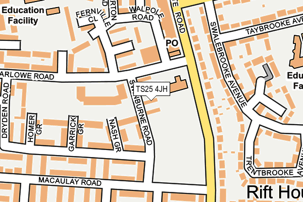TS25 4JH map - OS OpenMap – Local (Ordnance Survey)