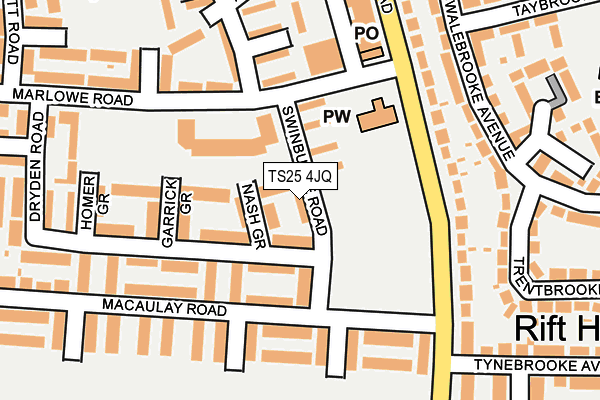 TS25 4JQ map - OS OpenMap – Local (Ordnance Survey)