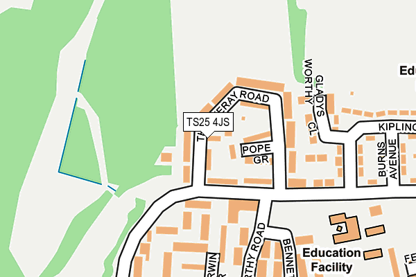 TS25 4JS map - OS OpenMap – Local (Ordnance Survey)