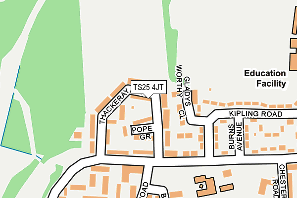 TS25 4JT map - OS OpenMap – Local (Ordnance Survey)