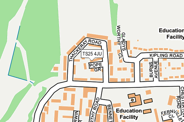 TS25 4JU map - OS OpenMap – Local (Ordnance Survey)