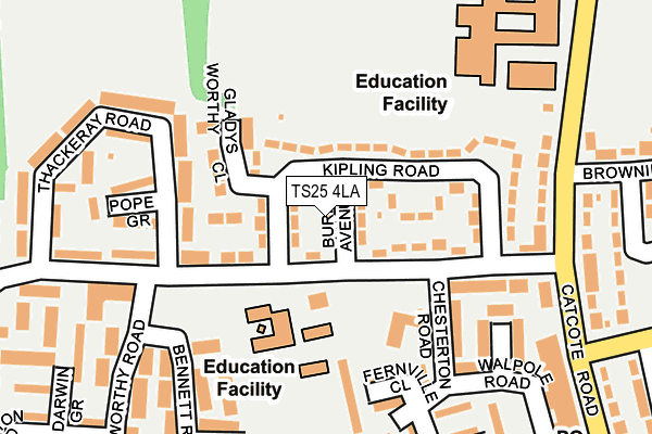 TS25 4LA map - OS OpenMap – Local (Ordnance Survey)