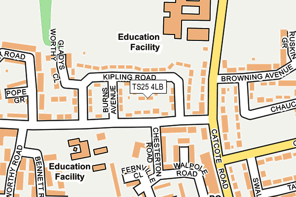 TS25 4LB map - OS OpenMap – Local (Ordnance Survey)