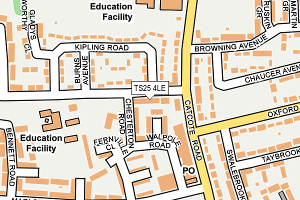 TS25 4LE map - OS OpenMap – Local (Ordnance Survey)