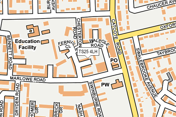 TS25 4LH map - OS OpenMap – Local (Ordnance Survey)