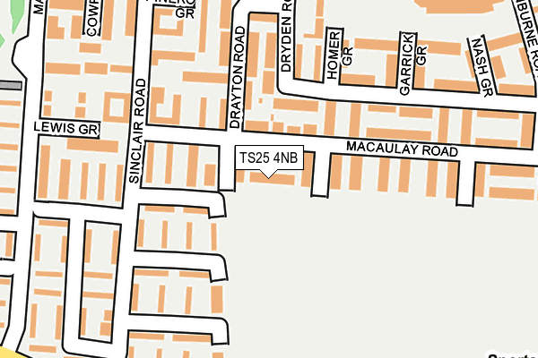 TS25 4NB map - OS OpenMap – Local (Ordnance Survey)
