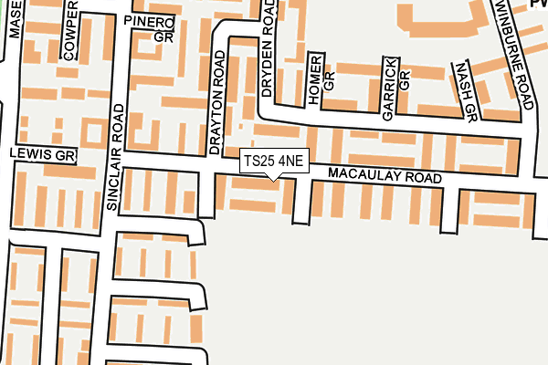 TS25 4NE map - OS OpenMap – Local (Ordnance Survey)