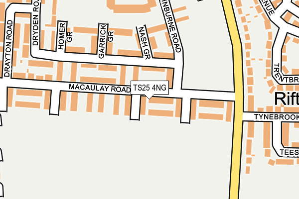TS25 4NG map - OS OpenMap – Local (Ordnance Survey)
