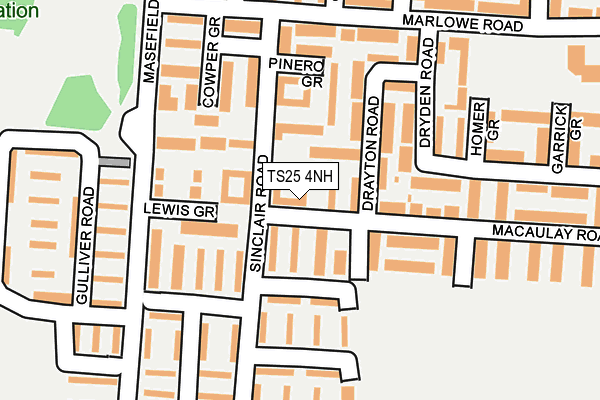 TS25 4NH map - OS OpenMap – Local (Ordnance Survey)