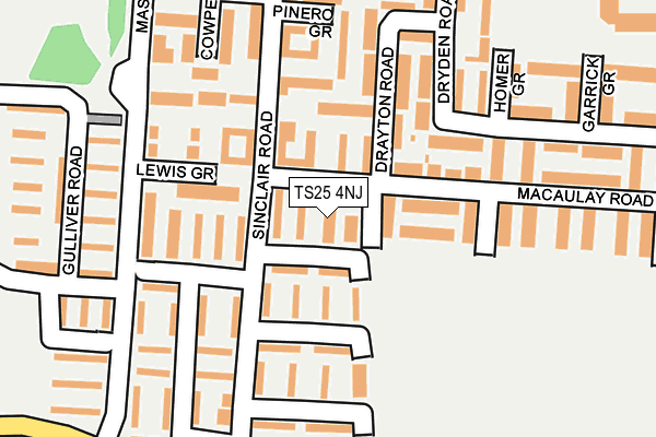 TS25 4NJ map - OS OpenMap – Local (Ordnance Survey)