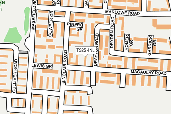 TS25 4NL map - OS OpenMap – Local (Ordnance Survey)