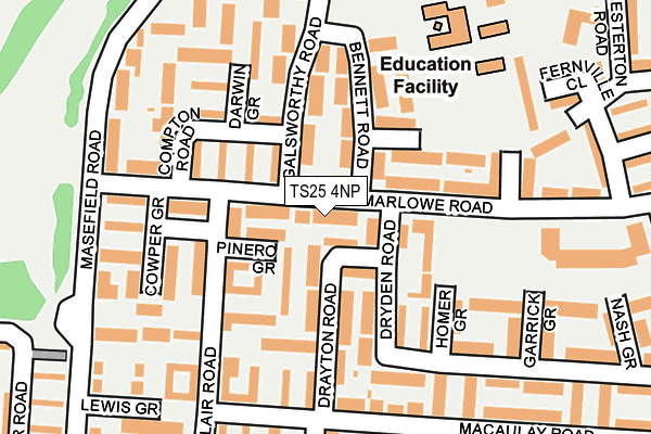 TS25 4NP map - OS OpenMap – Local (Ordnance Survey)