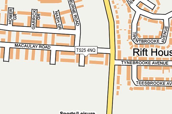 TS25 4NQ map - OS OpenMap – Local (Ordnance Survey)