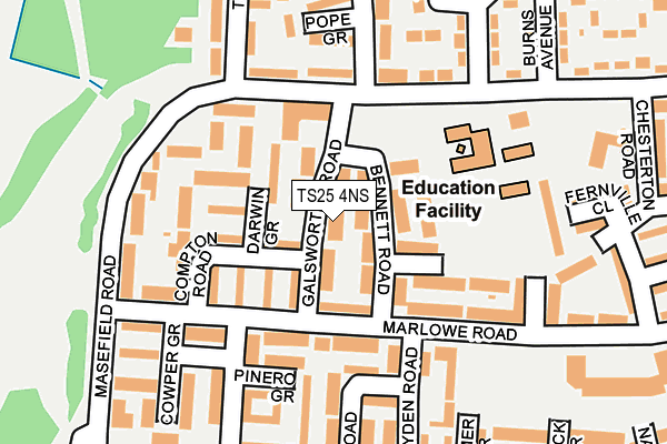 TS25 4NS map - OS OpenMap – Local (Ordnance Survey)