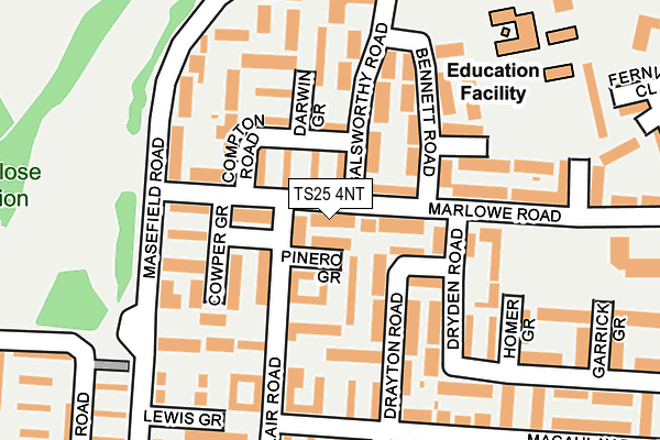 TS25 4NT map - OS OpenMap – Local (Ordnance Survey)