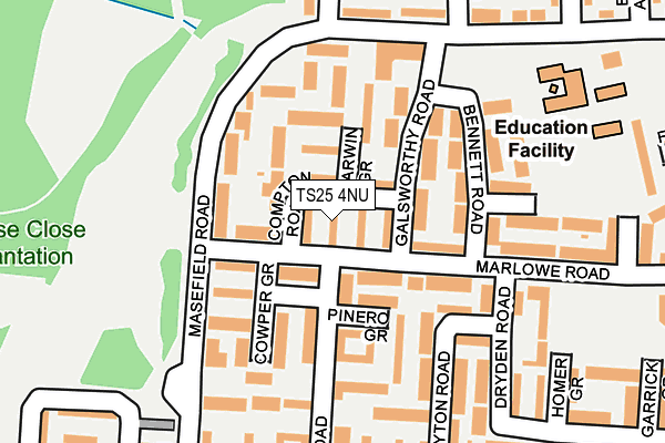 TS25 4NU map - OS OpenMap – Local (Ordnance Survey)
