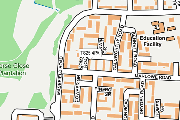 TS25 4PA map - OS OpenMap – Local (Ordnance Survey)