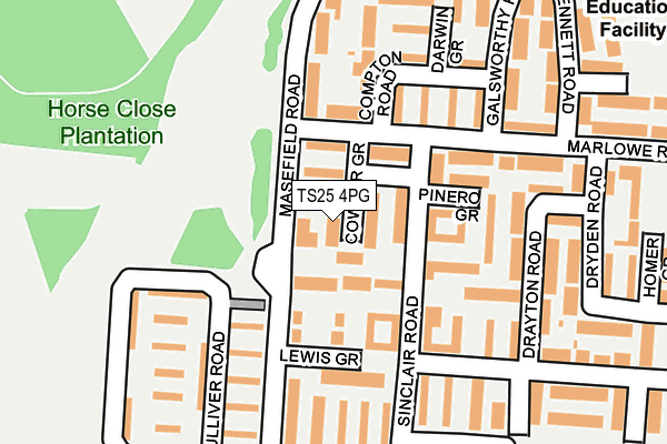 TS25 4PG map - OS OpenMap – Local (Ordnance Survey)