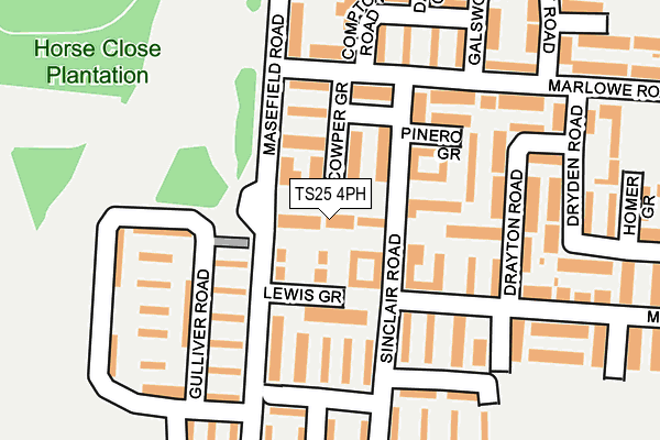 TS25 4PH map - OS OpenMap – Local (Ordnance Survey)